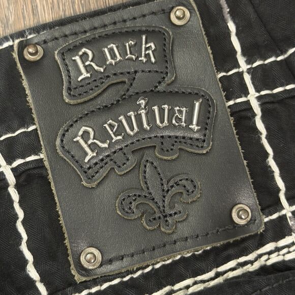 Rock Revival ELIAS Straight Black Jeans Mens 38 CUSTOM WAIST (See Measurements) - Picture 4 of 14
